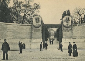 cimetière du père lachaise in paris old postal card